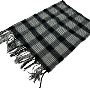 Cashmere Feel Black and White Plaid Warm Scarf